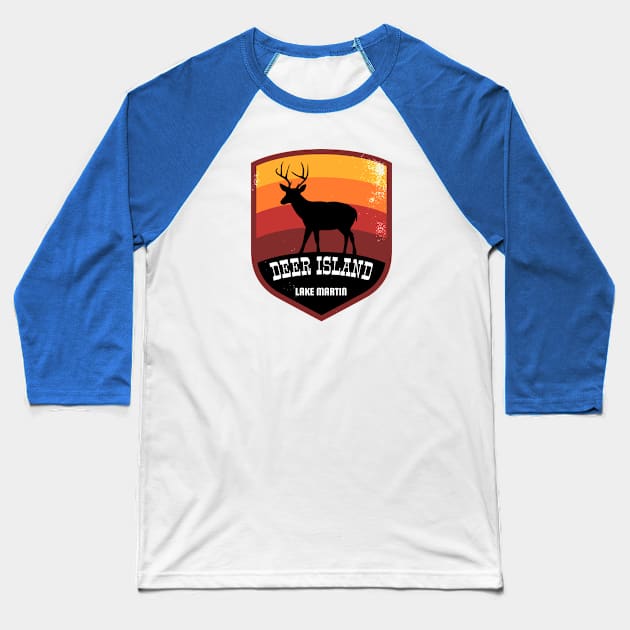 Deer Island • Lake Martin Baseball T-Shirt by Alabama Lake Life